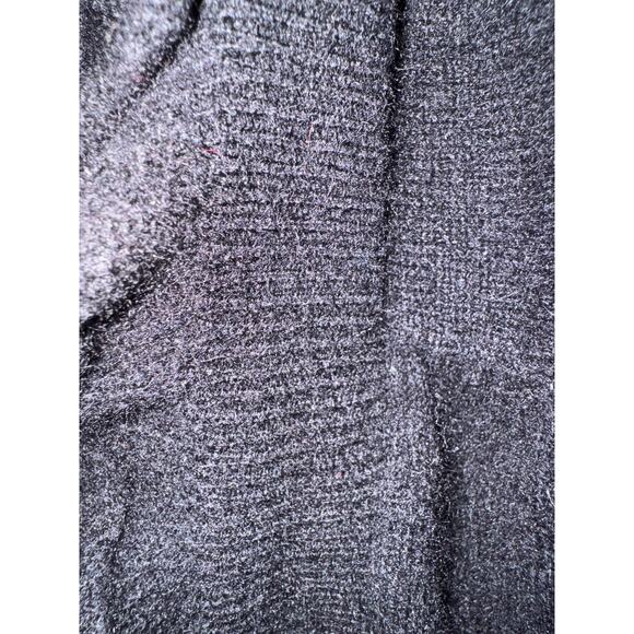 Garnet Hill 100% Cashmere open front black sweater delicate ruffle collar - Picture 5 of 8